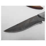 Excellent Custom Made Damascus Steel Knife w/Sheath