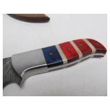 Excellent Custom Made Damascus Steel Knife w/Sheath