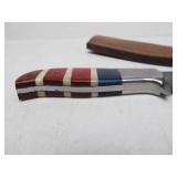 Excellent Custom Made Damascus Steel Knife w/Sheath