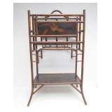 Nice Signed PALECEK Bamboo Motif Tall Magazine Rack Shelf