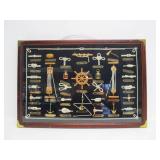 Nautical Theme Boat Knots Block & Tackle Shadowbox Display