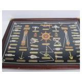Nautical Theme Boat Knots Block & Tackle Shadowbox Display