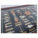 Nautical Theme Boat Knots Block & Tackle Shadowbox Display