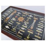Nautical Theme Boat Knots Block & Tackle Shadowbox Display