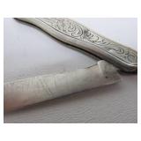 Vintage Zippo Lighter w/ Antique Tobacco Box & Victorian Sterling Silver Pocket Knife