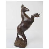 Carved Hardwood Rearing Horse Carving