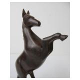 Carved Hardwood Rearing Horse Carving