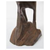 Carved Hardwood Rearing Horse Carving