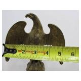Nicely Detailed Vintage Solid Brass American Eagle Flagpole Topper on Wood Display Stand
