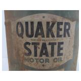 Old Vintage QUAKER STATE Wood Handle 5 Gallon Motor Oil Can