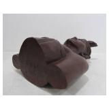 2 Excellent Hand Carved Wood Vintage Balinese Bust Sculptures