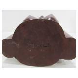 2 Excellent Hand Carved Wood Vintage Balinese Bust Sculptures