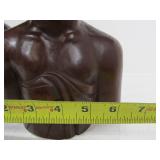 2 Excellent Hand Carved Wood Vintage Balinese Bust Sculptures