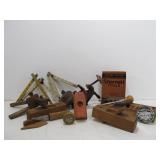 Lot of Vintage Woodworking Tools Folding Rulers etc