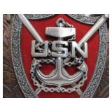Large Vintage US NAVY Metal Wall Plaque