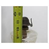 Early Antique Oil Lamp w/Thick Solid Hand Painted Glass