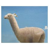 2 Vintage Signed Bolivian Oil on Canvas Paintings Featuring Alpacas