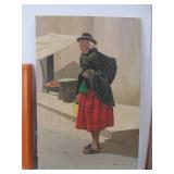 Lot of 4 Vintage Bolivian Oil on Canvas Paintings