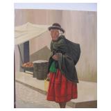 Lot of 4 Vintage Bolivian Oil on Canvas Paintings
