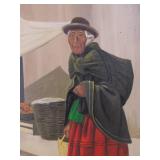 Lot of 4 Vintage Bolivian Oil on Canvas Paintings