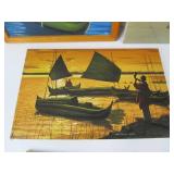 Lot of 4 Vintage Bolivian Oil on Canvas Paintings