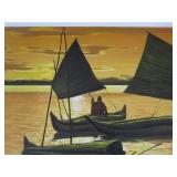 Lot of 4 Vintage Bolivian Oil on Canvas Paintings