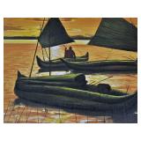 Lot of 4 Vintage Bolivian Oil on Canvas Paintings