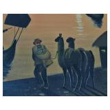 Lot of 4 Vintage Bolivian Oil on Canvas Paintings