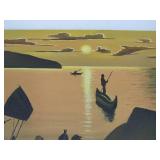 Lot of 4 Vintage Bolivian Oil on Canvas Paintings