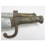 2 Orig Antique 19th Century Brass Handled French Bayonets w/Scabbards