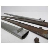 2 Orig Antique 19th Century Brass Handled French Bayonets w/Scabbards