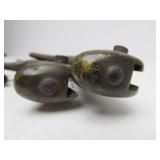 2 Orig Antique 19th Century Brass Handled French Bayonets w/Scabbards