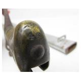 2 Orig Antique 19th Century Brass Handled French Bayonets w/Scabbards