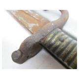 2 Orig Antique 19th Century Brass Handled French Bayonets w/Scabbards