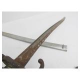2 Orig Antique 19th Century Brass Handled French Bayonets w/Scabbards