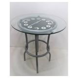 Beveled Glass Top Table w/Working Clock