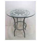 Beveled Glass Top Table w/Working Clock