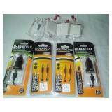 Duracell car chargers & audio cables. No name earbuds.