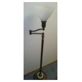 Brass & marble floor lamp.