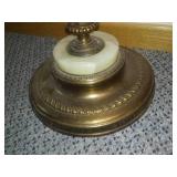 Brass & marble floor lamp.
