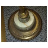 Brass & marble floor lamp.