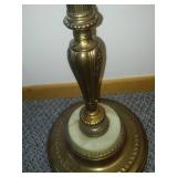 Brass & marble floor lamp.