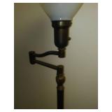 Brass & marble floor lamp.