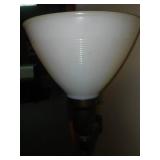 Brass & marble floor lamp.