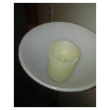 Brass & marble floor lamp.