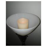 Brass & marble floor lamp.