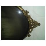 Convex oval picture frame & portrait  vintage