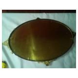 Convex oval picture frame & portrait  vintage