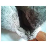 Cloth bomber hat with Rabbit Fur