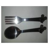 Vintage Mickey mouse first spoon and fork.